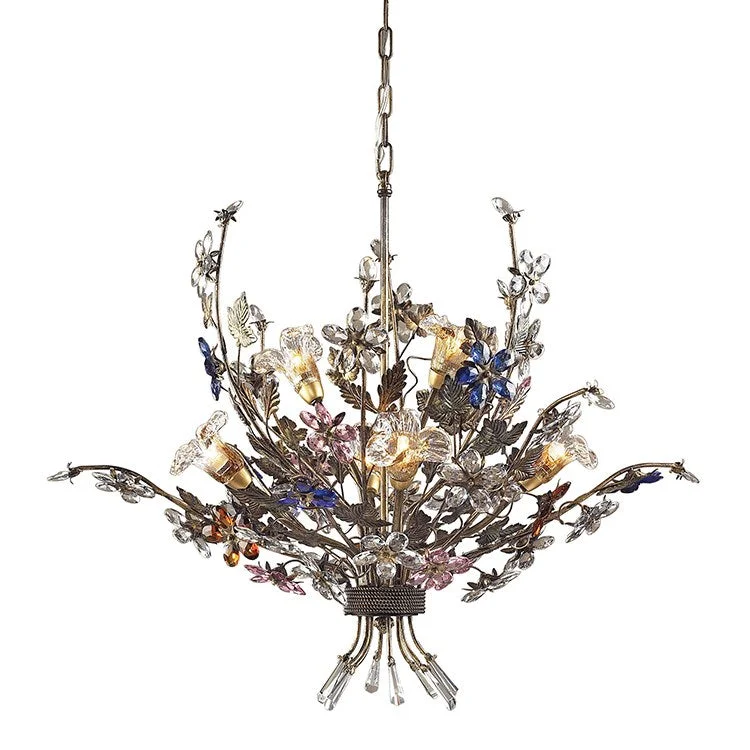 Chandeliers with Multiple Arms for a Dramatic Lighting EffectChandeliers with Multiple Arms for a Dramatic Lighting EffectBrillare Six-Light Two-Tier Chandelier with Multi-Color Crystal Florets