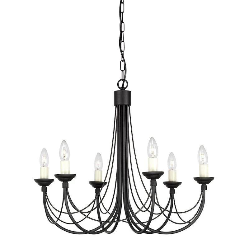 Grand Crystal Chandeliers for a Luxurious Foyer or BallroomGrand Crystal Chandeliers for a Luxurious Foyer or BallroomElstead Carisbrooke 6 Light Black Chandelier