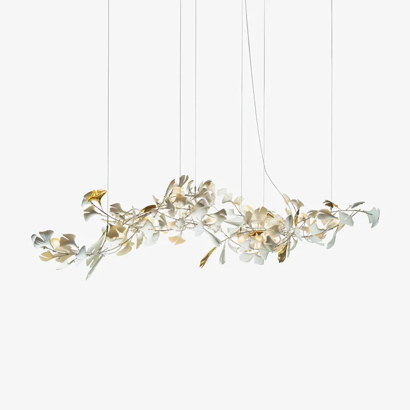 Nickel Lamp Body + White Leaf