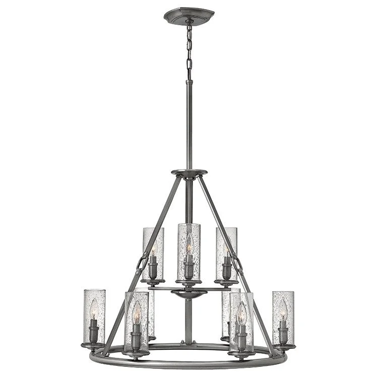 Chandeliers with a Antique Brass Finish for a Timeless LookChandeliers with a Antique Brass Finish for a Timeless LookDakota Nine-Light Two-Tier Chandelier