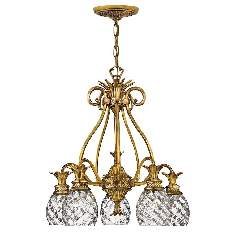 Victorian - Inspired Chandeliers with Intricate MetalworkVictorian - Inspired Chandeliers with Intricate MetalworkPlantation Five-Light Single-Tier Downlight Chandelier