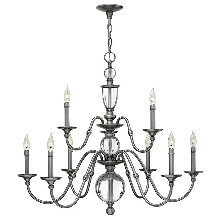 Victorian - Inspired Chandeliers with Intricate MetalworkVictorian - Inspired Chandeliers with Intricate MetalworkEleanor Nine-Light Two-Tier Chandelier