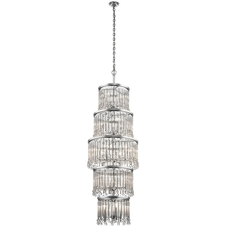 Mini Chandeliers for Smaller Spaces like Powder RoomsMini Chandeliers for Smaller Spaces like Powder RoomsPiper Eighteen-Light Five-Tier Chandelier