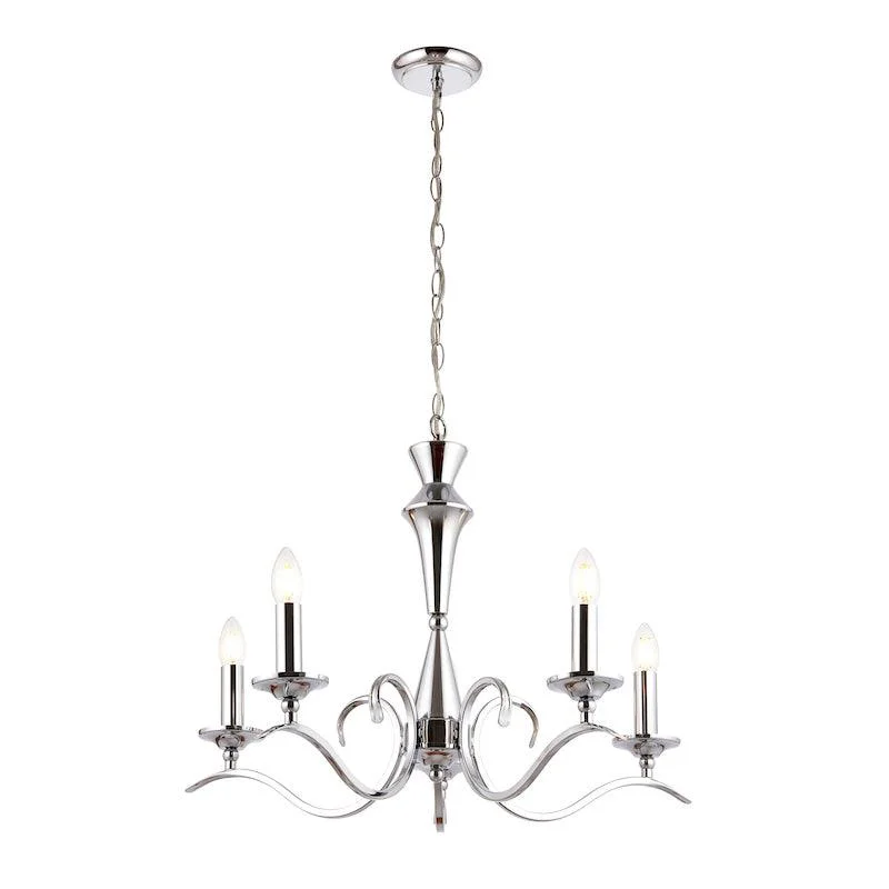 Chandeliers with a Antique Brass Finish for a Timeless LookChandeliers with a Antique Brass Finish for a Timeless LookEndon Kora Chrome Finish 5 Light Chandelier