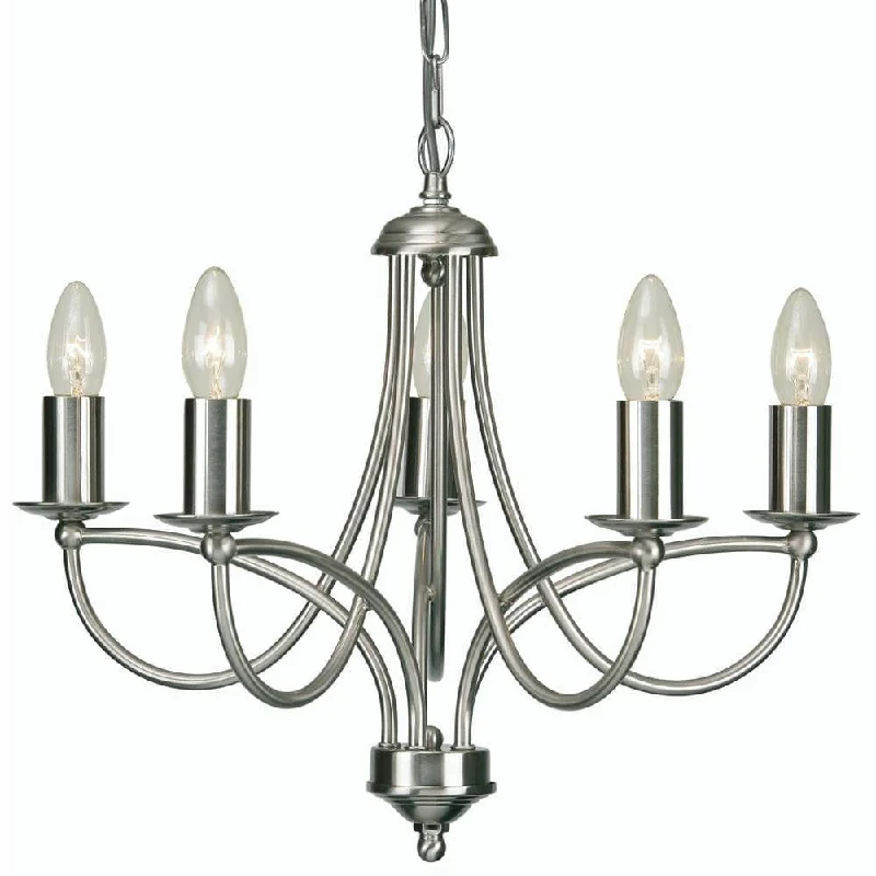 Victorian - Inspired Chandeliers with Intricate MetalworkVictorian - Inspired Chandeliers with Intricate MetalworkOaks Loop Antique Chrome 5 Light Chandelier