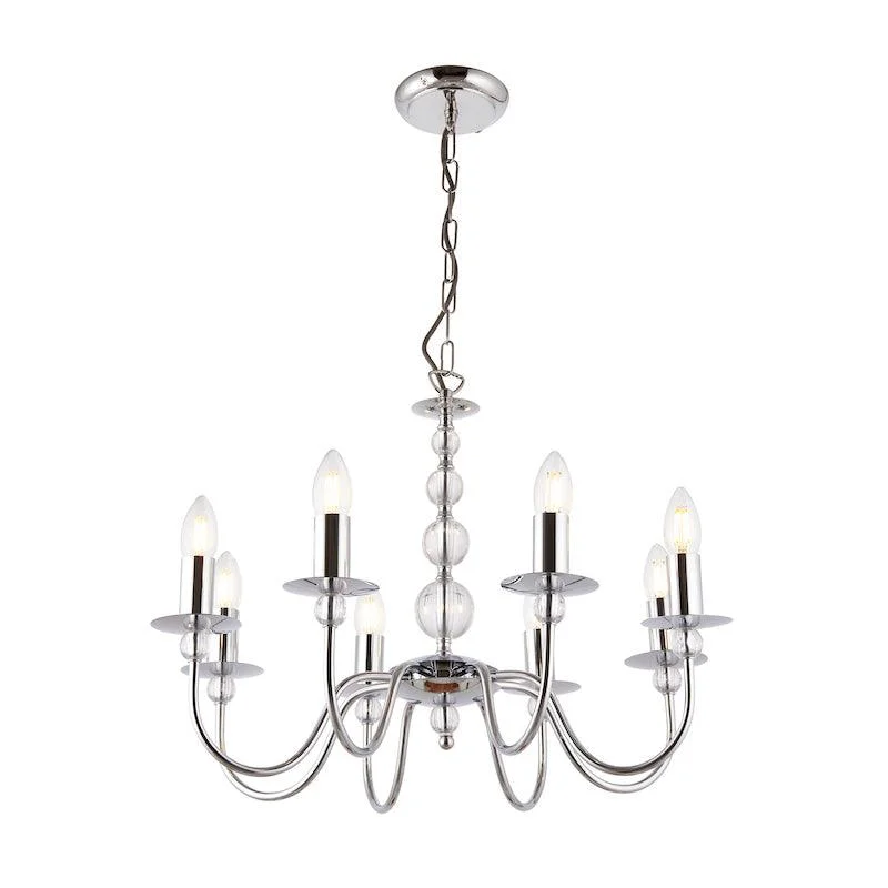 Chandeliers with Color - Changing LEDS for a Dynamic Lighting ExperienceChandeliers with Color - Changing LEDS for a Dynamic Lighting ExperienceEndon Parkstone Chrome Finish 8 Light Chandelier