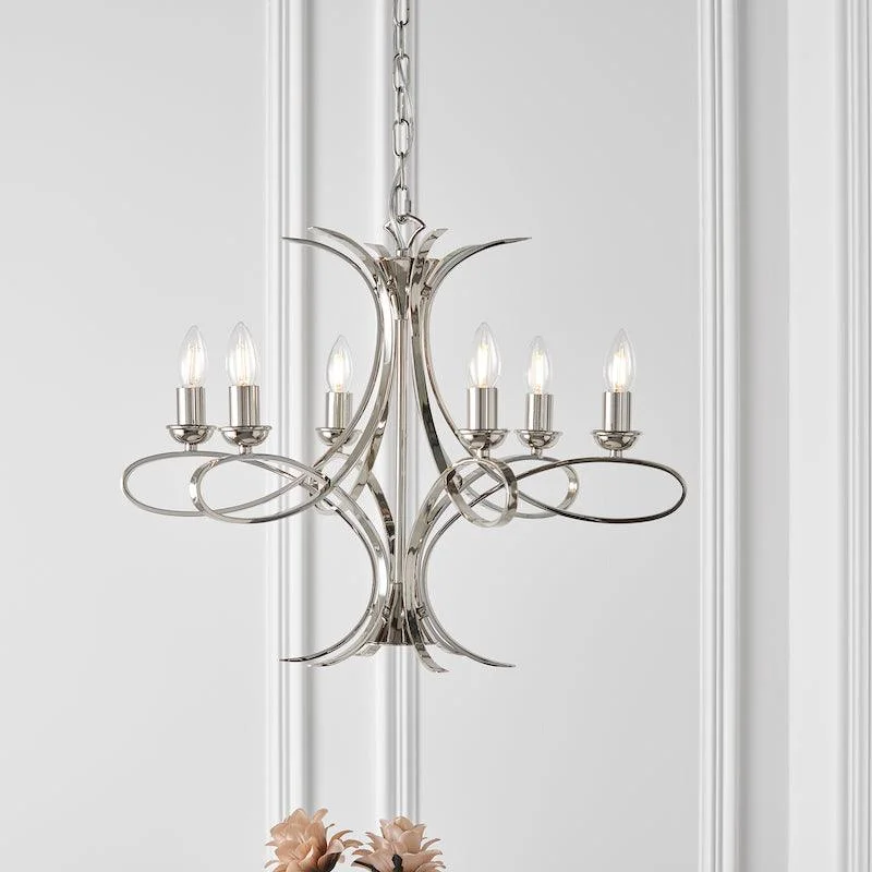 Mini Chandeliers for Smaller Spaces like Powder RoomsMini Chandeliers for Smaller Spaces like Powder RoomsPenn 6 Light Polished Nickel Chandelier Interiors 1900