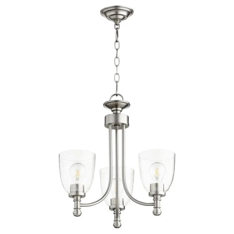 Mini Chandeliers for Smaller Spaces like Powder RoomsMini Chandeliers for Smaller Spaces like Powder RoomsRossington Three-Light Chandelier with Clear Seeded Glass Shades