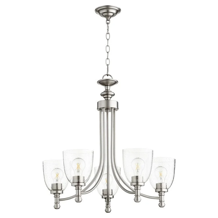 Chandeliers with Dimmable Lights for Adjustable AmbianceChandeliers with Dimmable Lights for Adjustable AmbianceRossington Five-Light Chandelier with Clear Seeded Glass Shades