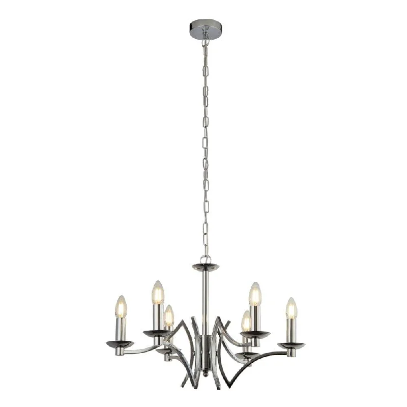 Victorian - Inspired Chandeliers with Intricate MetalworkVictorian - Inspired Chandeliers with Intricate MetalworkSearchlight Ascot 6 Light Polished Chrome Chandelier