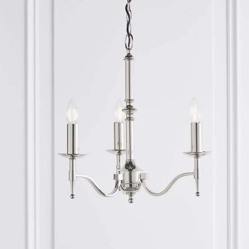 Chandeliers with a Antique Brass Finish for a Timeless LookChandeliers with a Antique Brass Finish for a Timeless LookStanford 3 Light Polished Nickel Finish Chandelier