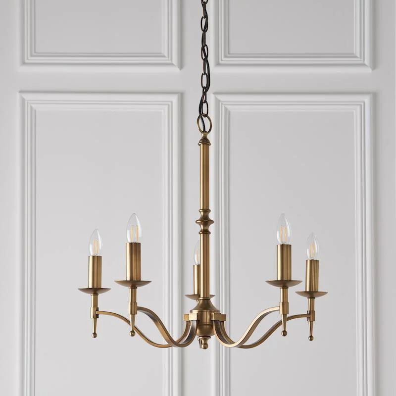 Chandeliers with LED Bulbs for Energy - Efficiency and LongevityChandeliers with LED Bulbs for Energy - Efficiency and LongevityStanford 5 Light Antique Brass Finish Chandelier