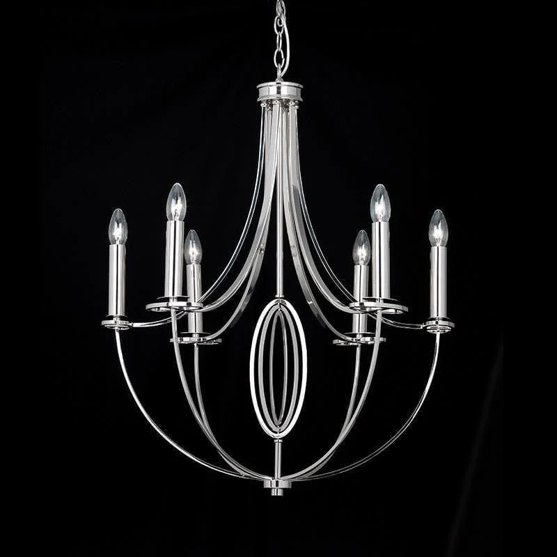 Chandeliers with a Antique Brass Finish for a Timeless LookChandeliers with a Antique Brass Finish for a Timeless LookEndon Whistle Nickel Finish 6 Light Chandelier