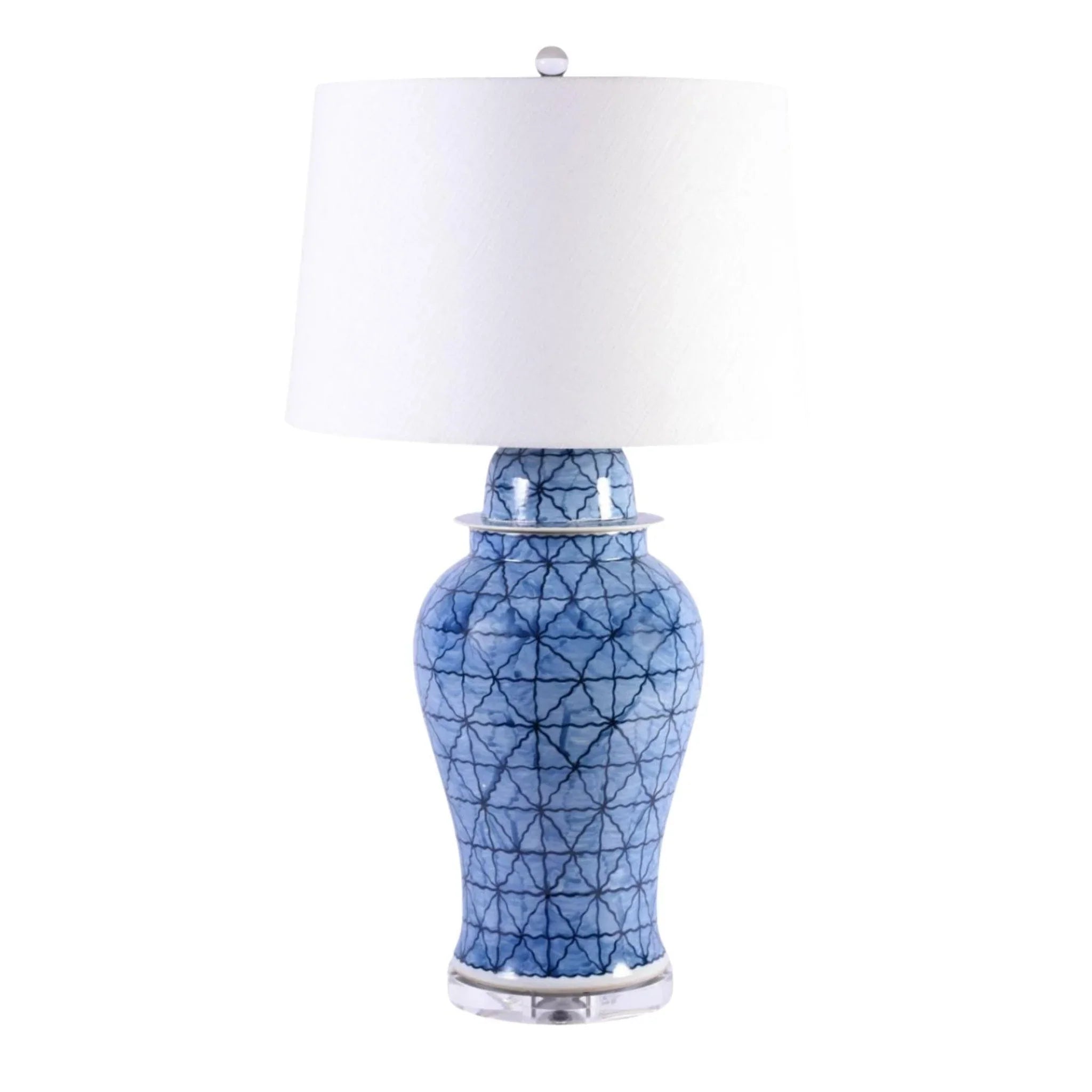 Elegant Table Lamps with Silk Shades for a Traditional BedroomElegant Table Lamps with Silk Shades for a Traditional BedroomBlue and White Chess Grids Porcelain Table Lamp