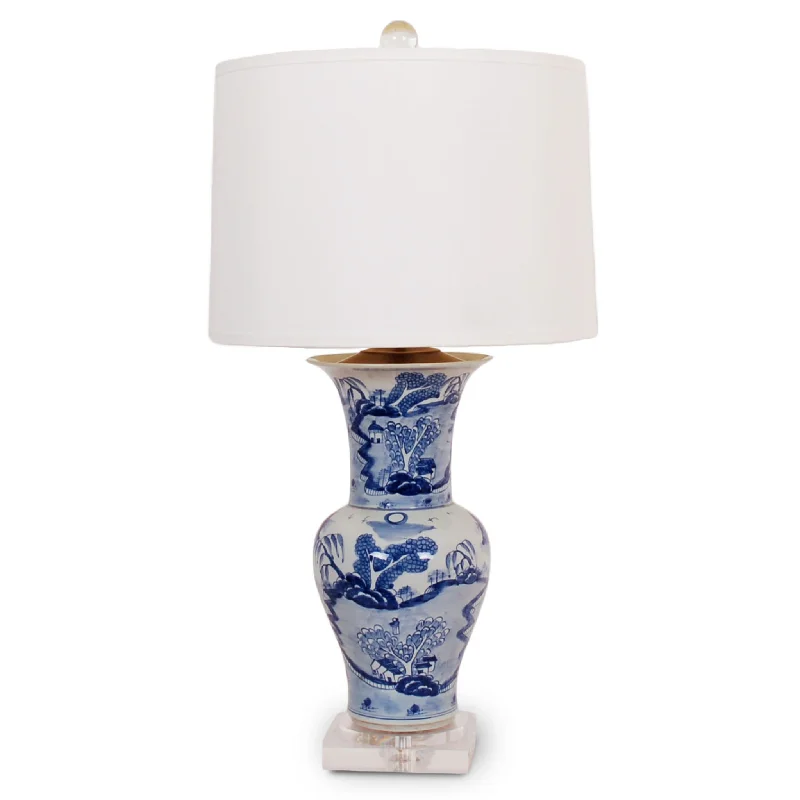 Table Lamps with Touch - Sensitive Controls for Easy OperationTable Lamps with Touch - Sensitive Controls for Easy OperationBlue and White Porcelain Beaker Vase Table Lamp with Landscape Design