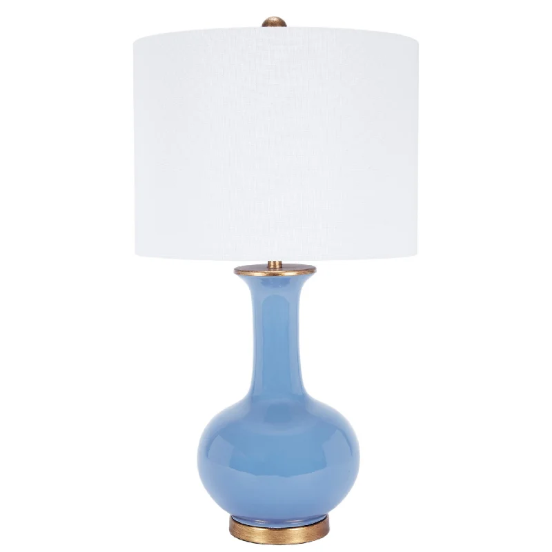 Rustic Table Lamps with Metal Bases for a Country - Style DecorRustic Table Lamps with Metal Bases for a Country - Style DecorBlue Parisian Porcelain Lamp with White Shade