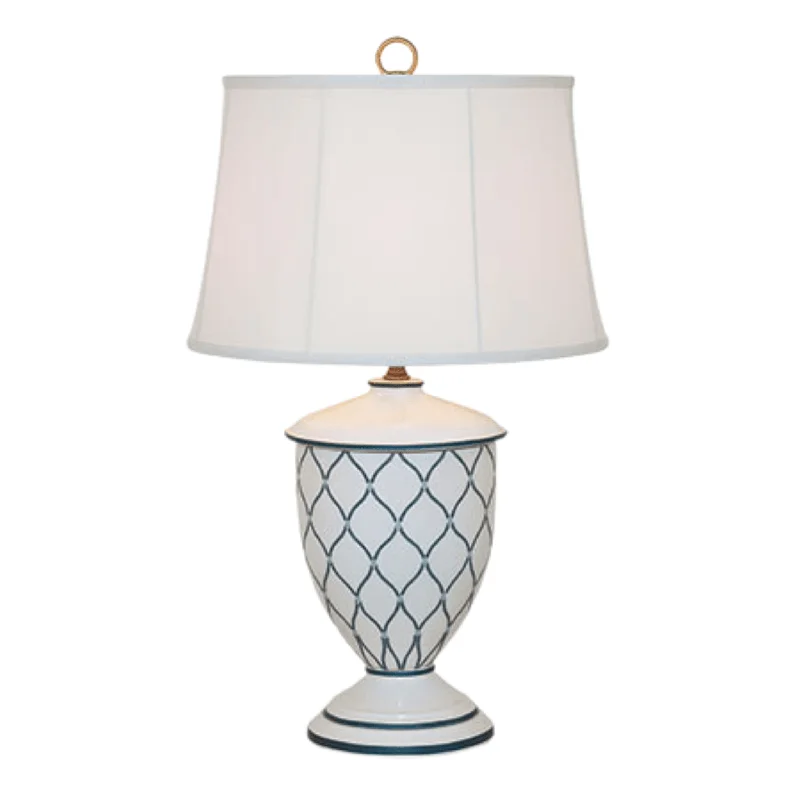 Table Lamps with Adjustable Arms for Directed LightingTable Lamps with Adjustable Arms for Directed LightingSlate Blue Lattice Porcelain Urn Lamp With Empire Shade