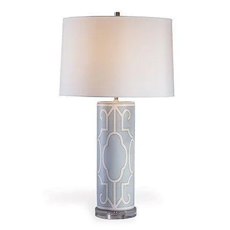 Table Lamps with Touch - Sensitive Controls for Easy OperationTable Lamps with Touch - Sensitive Controls for Easy OperationBlue & White Cylinder Shaped Porcelain Ming Fretwork Table Lamp