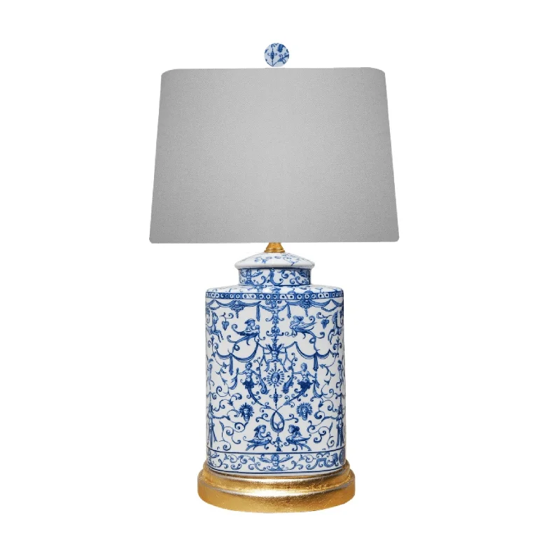 Table Lamps with Storage Compartments for Added FunctionalityTable Lamps with Storage Compartments for Added FunctionalityBlue & White Porcelain Euro Oval Urn Lamp With Gold Leaf Base