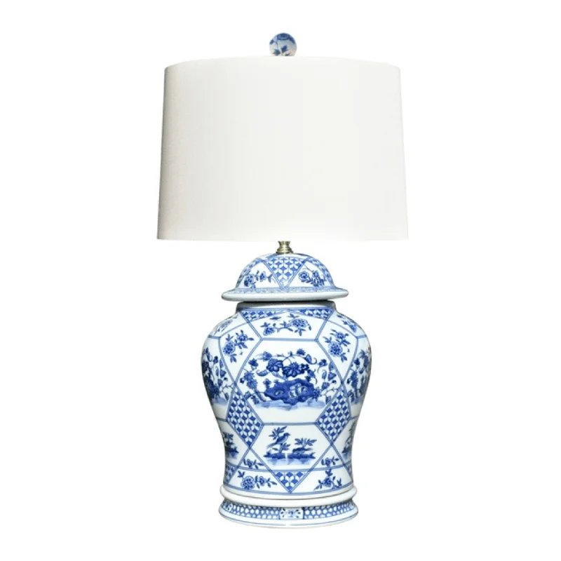 Table Lamps with Adjustable Arms for Directed LightingTable Lamps with Adjustable Arms for Directed LightingBlue & White Porcelain Temple Jar Lamp With Matching Porcelain Base