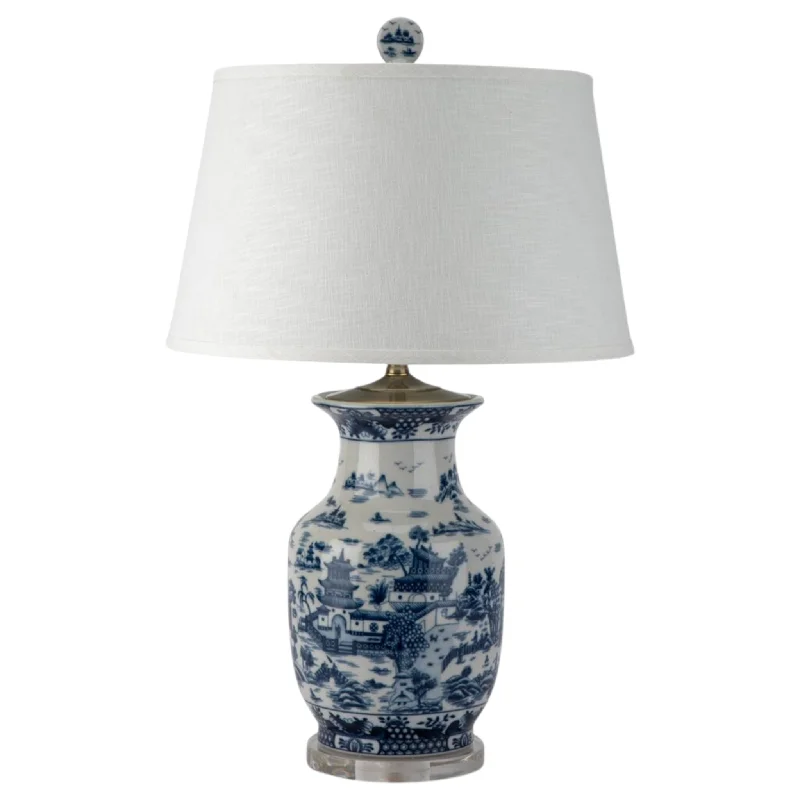 Rustic Table Lamps with Metal Bases for a Country - Style DecorRustic Table Lamps with Metal Bases for a Country - Style DecorBlue Willow Porcelain Vase Lamp