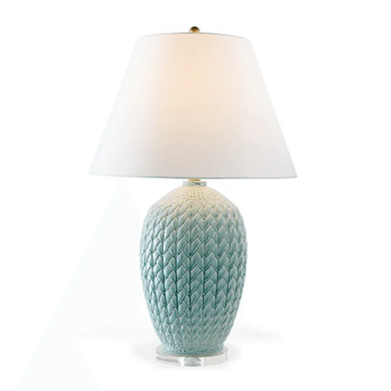 Adjustable Table Lamps for Task Lighting on DesksAdjustable Table Lamps for Task Lighting on DesksCeladon Porcelain Carved Wicker Design Lamp With Shade