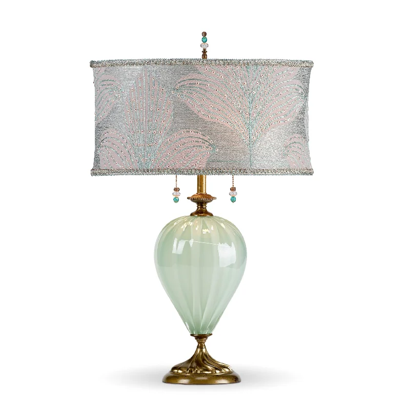 Elegant Table Lamps with Silk Shades for a Traditional BedroomElegant Table Lamps with Silk Shades for a Traditional BedroomEmilia (sea foam)