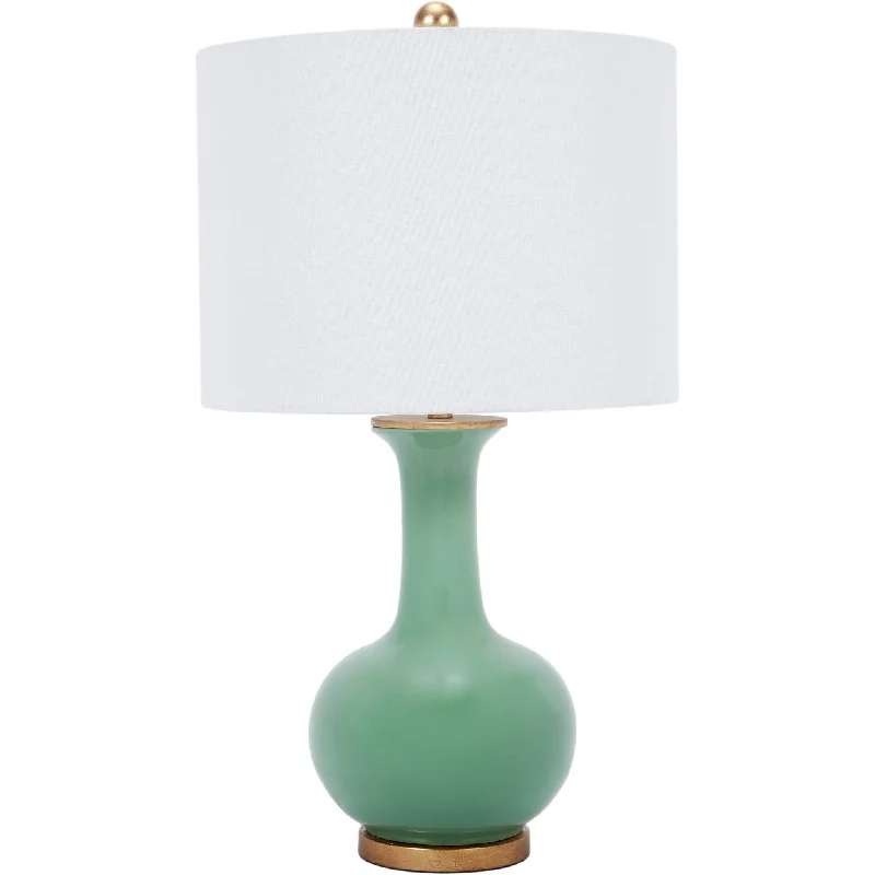 Table Lamps with Storage Compartments for Added FunctionalityTable Lamps with Storage Compartments for Added FunctionalityGreen Ceramic Table Lamp with White Linen Shade