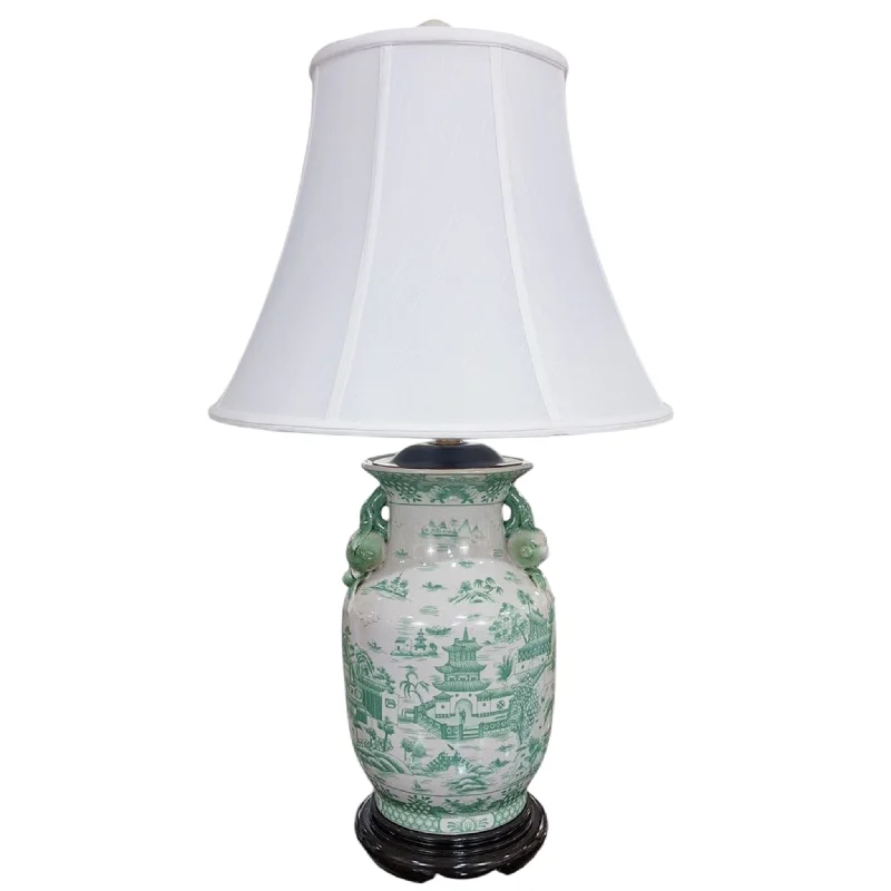 Adjustable Table Lamps for Task Lighting on DesksAdjustable Table Lamps for Task Lighting on DesksGreen & White Willow Porcelain Vase Lamp