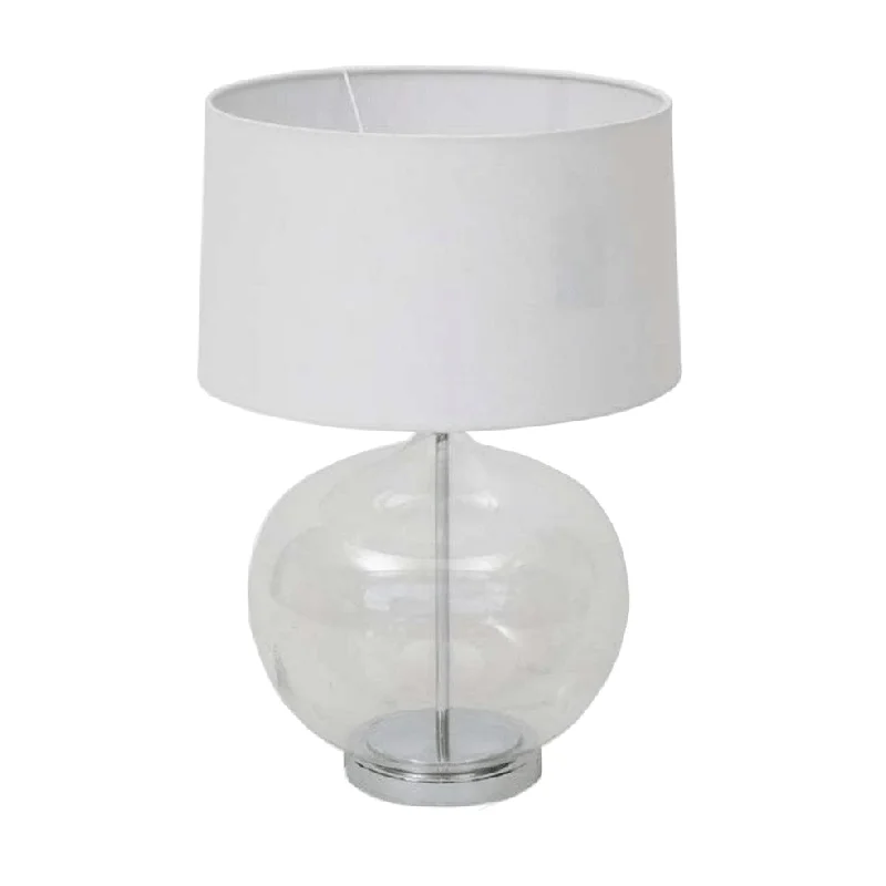 Elegant Table Lamps with Silk Shades for a Traditional BedroomElegant Table Lamps with Silk Shades for a Traditional BedroomMarino Glass and Metal Table Lamp Chrome