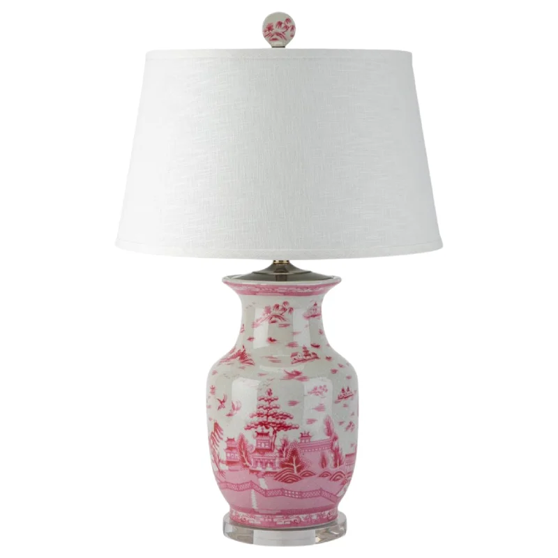 Table Lamps with Touch - Sensitive Controls for Easy OperationTable Lamps with Touch - Sensitive Controls for Easy OperationPink And White Willow Vase Lamp