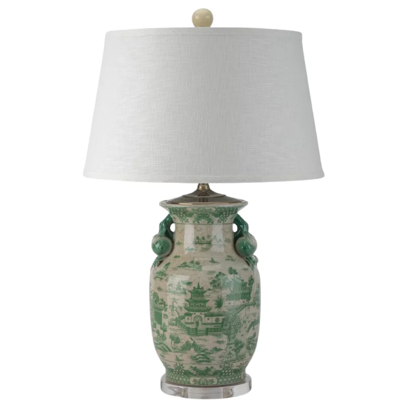 Rustic Table Lamps with Metal Bases for a Country - Style DecorRustic Table Lamps with Metal Bases for a Country - Style DecorPorcelain Vase Lamp With Green Village Scene