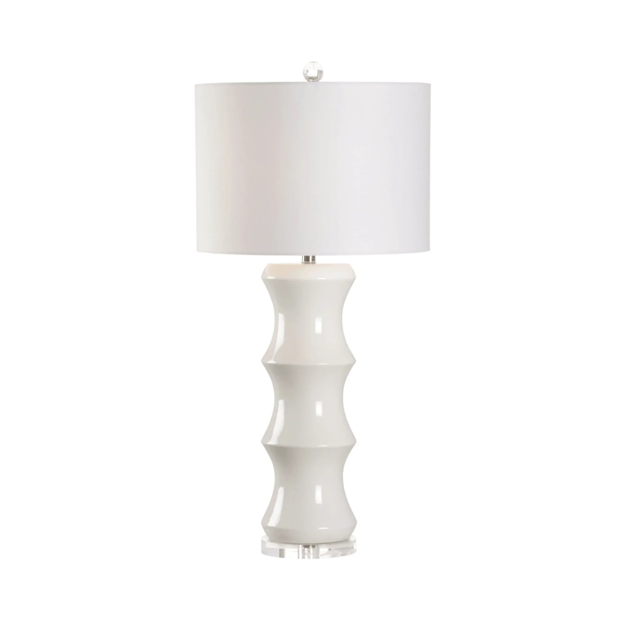 Elegant Table Lamps with Silk Shades for a Traditional BedroomElegant Table Lamps with Silk Shades for a Traditional BedroomWhite Shelbourne Bamboo Ceramic Table Lamp