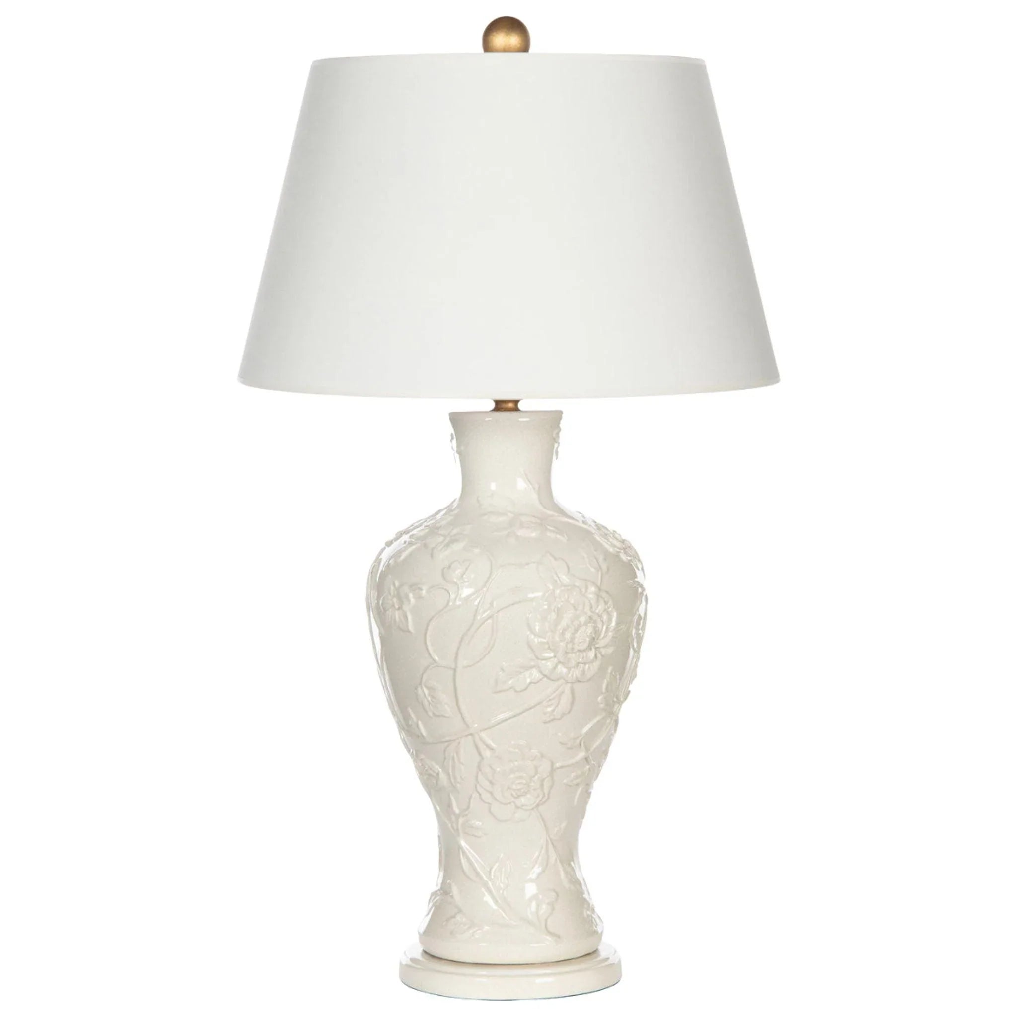 Table Lamps with Storage Compartments for Added FunctionalityTable Lamps with Storage Compartments for Added FunctionalityWhite Textured Floral Ceramic Table Lamp with White Linen Shade