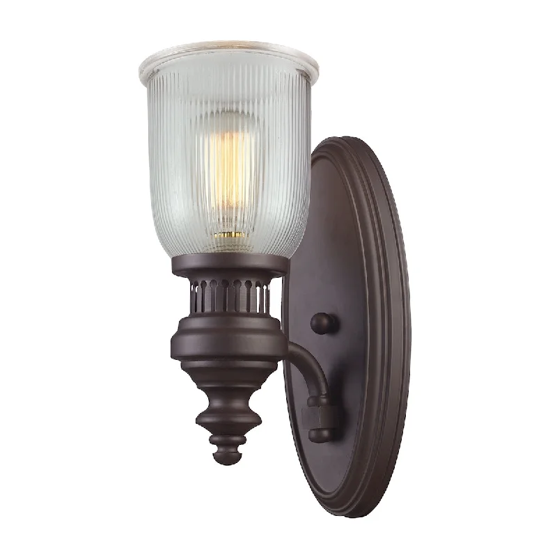 Sconce - Style Wall Lamps for a Classic and Elegant Look in HallwaysSconce - Style Wall Lamps for a Classic and Elegant Look in HallwaysChadwick 1-Light Wall Lamp in Oiled Bronze with Clear Ribbed Glass ELK Lighting