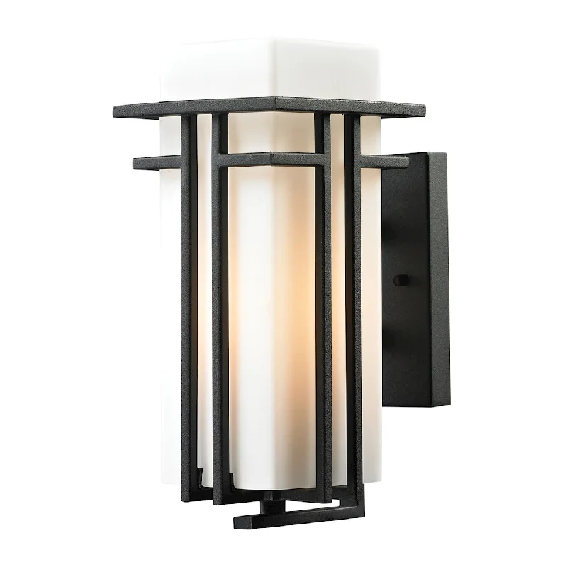 Adjustable Wall Lamps for Task Lighting in BathroomsAdjustable Wall Lamps for Task Lighting in BathroomsCroftwell 1-Light Outdoor Wall Lamp in Textured Matte Black ELK Lighting 45085/1