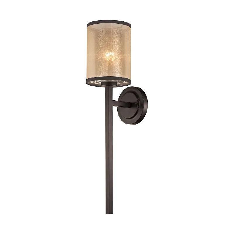 Art - Deco Wall Lamps with Geometric Patterns for a Retro AppealArt - Deco Wall Lamps with Geometric Patterns for a Retro AppealDiffusion 1-Light Wall Lamp in Oiled Bronze with Organza and Mercury Glass ELK Lighting