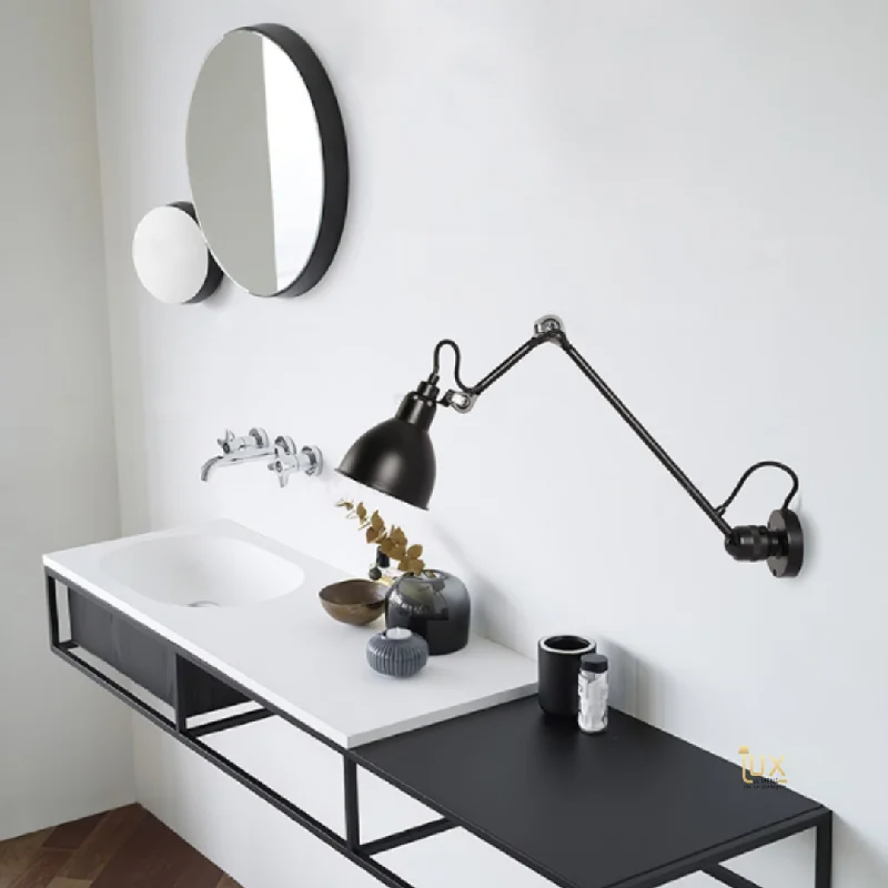 Wall Lamps with Built - in Mirrors for a Dual - Function DesignWall Lamps with Built - in Mirrors for a Dual - Function DesignVERLÄNGERN - Industrial Wall Lamp