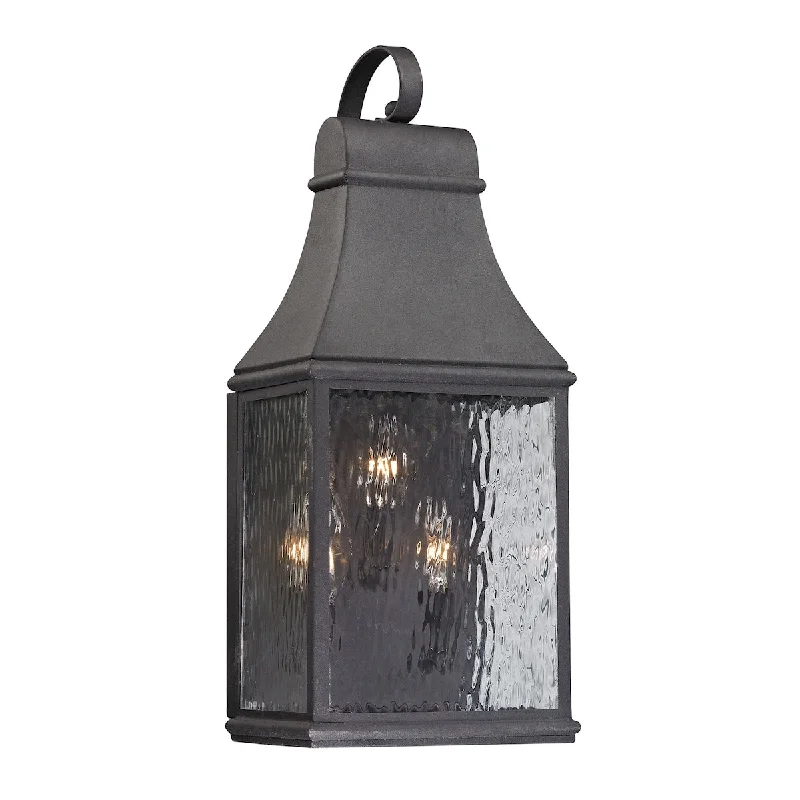 Art - Deco Wall Lamps with Geometric Patterns for a Retro AppealArt - Deco Wall Lamps with Geometric Patterns for a Retro AppealForged Jefferson 3-Light Outdoor Wall Lamp in Charcoal ELK Lighting 47072/3