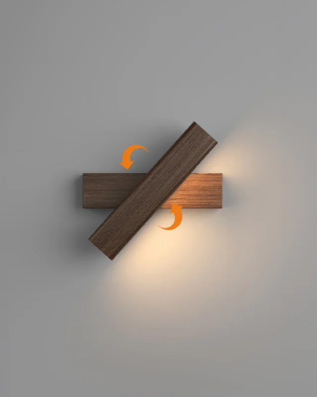 LED Wall Lamps with a Frosted Glass Finish for Soft Light DiffusionLED Wall Lamps with a Frosted Glass Finish for Soft Light DiffusionNordic Wood Grain Rotatable Wall Lamp