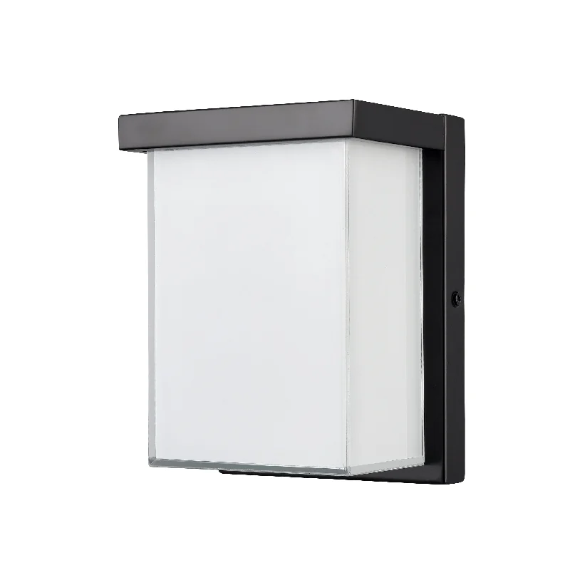 LED Wall Lamps with a Frosted Glass Finish for Soft Light DiffusionLED Wall Lamps with a Frosted Glass Finish for Soft Light DiffusionOutdoor Wall Lamp - Powder Coated Black - White Glass - 11W Integrated LED Module - 500 Lm - 5in. Extension