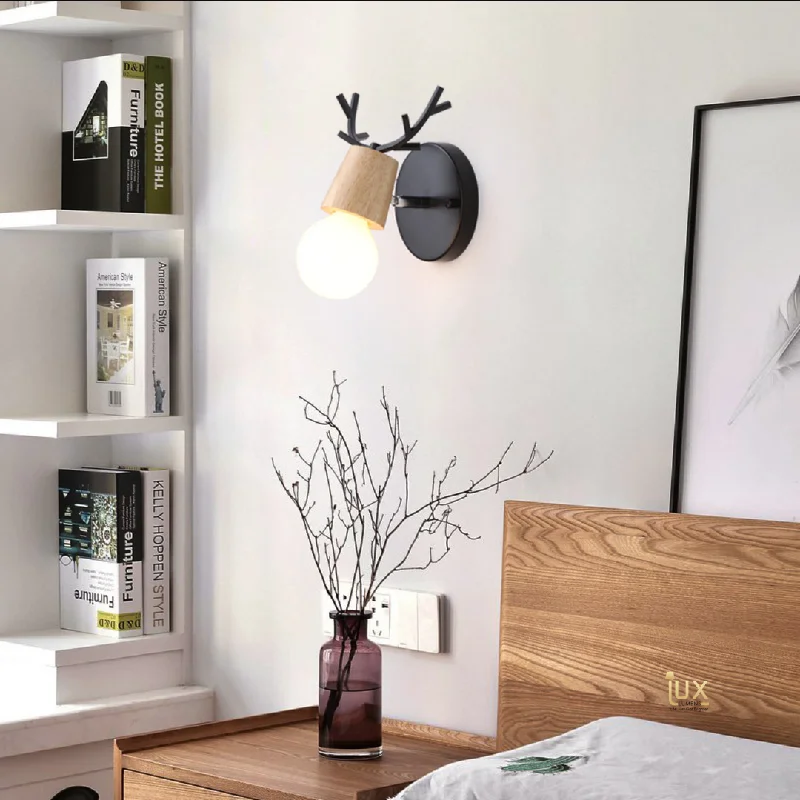 LED Wall Lamps with a Frosted Glass Finish for Soft Light DiffusionLED Wall Lamps with a Frosted Glass Finish for Soft Light DiffusionScandinavian Antler (II) Globe Wall Lamp